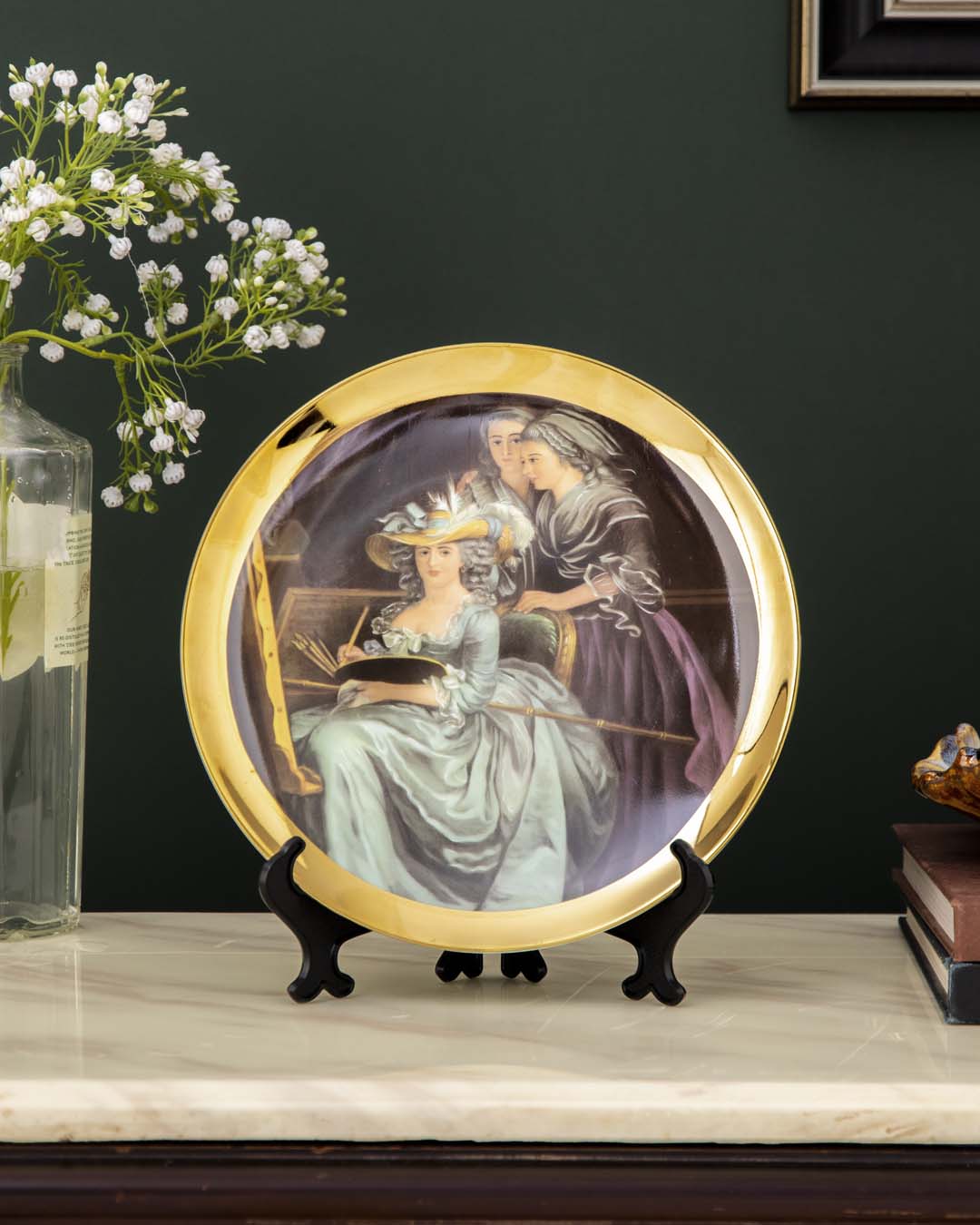 Classic Victorian Gold Decorative Plate - 8" 