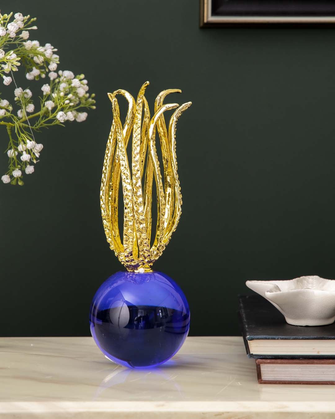 Blue Crystal Ornaments Octopus Figurine - Large 