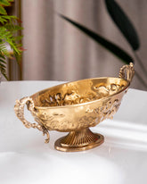 Embossed Brass Handcrafted Bowl - Large