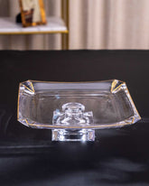 Crystal Glass Rectangular Serving Tray - The Decor Kart 