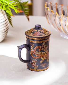 'Dragon' Stoneware Lidded Mug