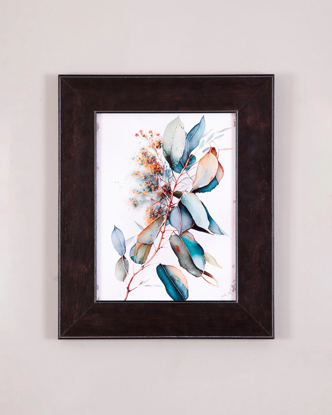 Teal Whispers - Watercolor Botanical Study 