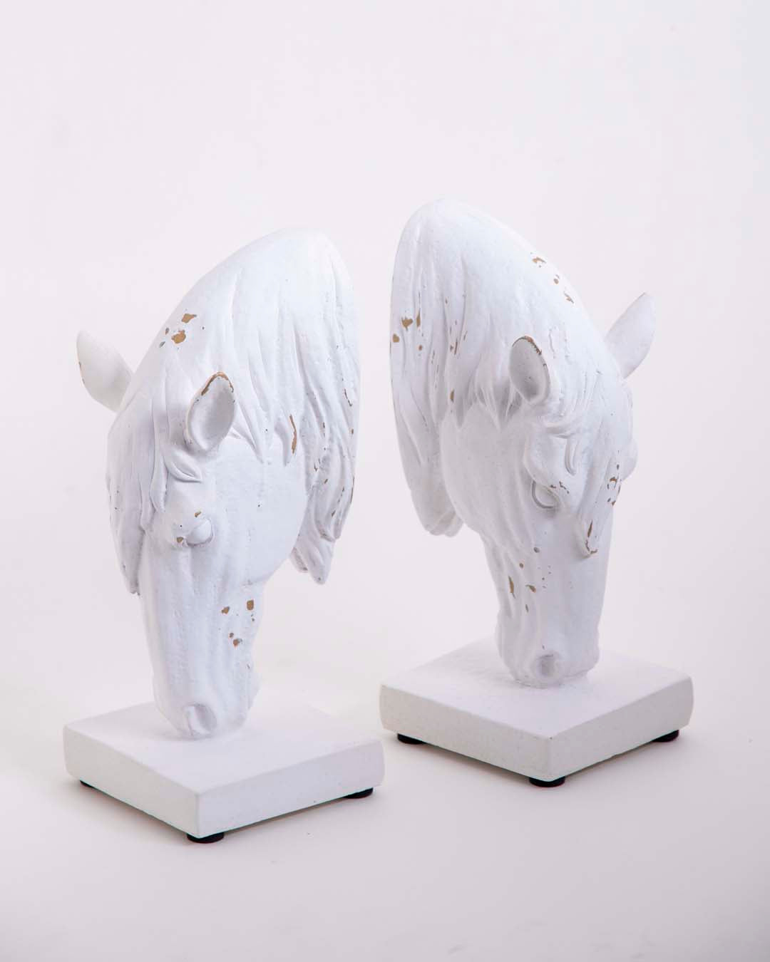 White Horse Head Bookend Set 