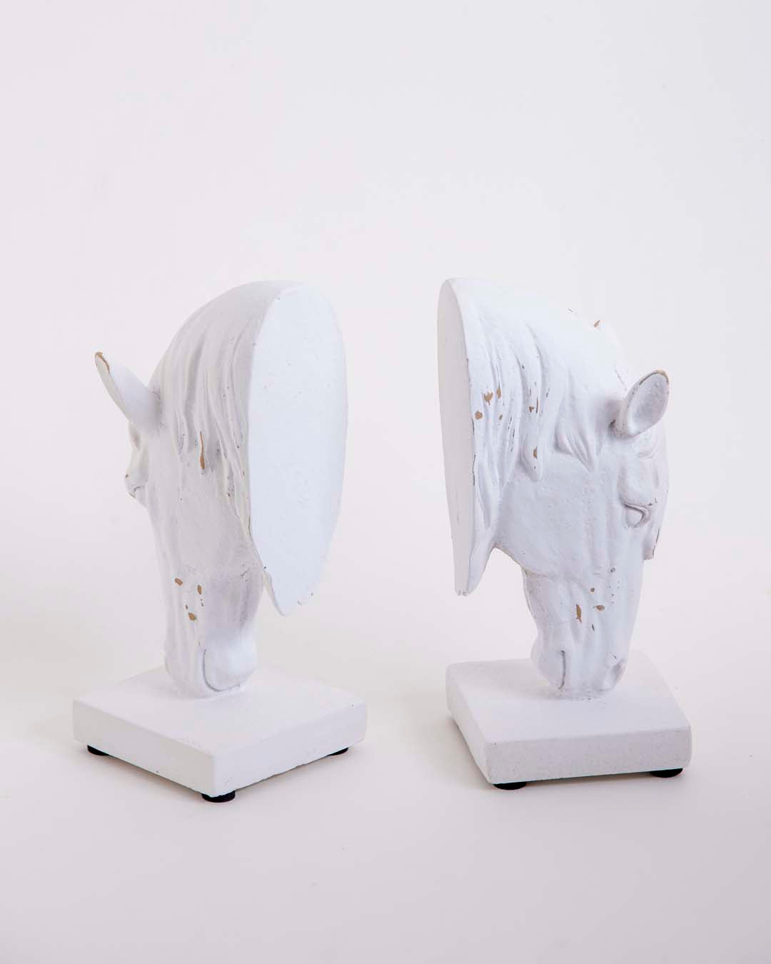 White Horse Head Bookend Set 