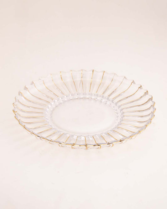 Scalloped Edge Crystal Glass Decorative Plate