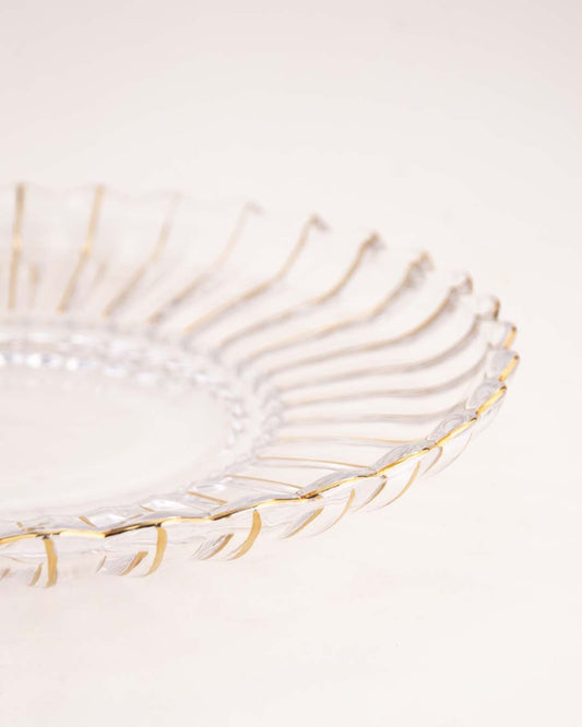 Scalloped Edge Crystal Glass Decorative Plate