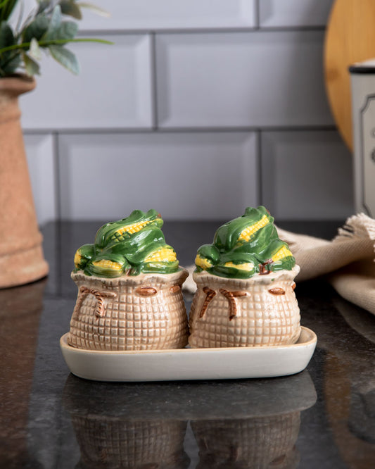 Sweet Corn Sack Salt & Pepper Shaker Set