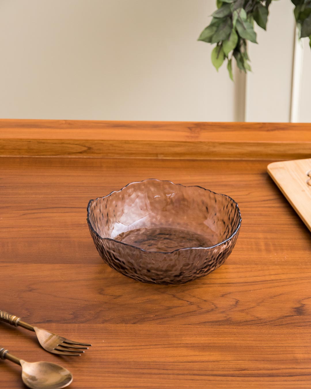Hammer Pattern Glass Bowl - Set of 3