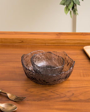 Hammer Pattern Glass Bowl - Set of 3