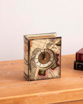 Vintage Map Book Clock 