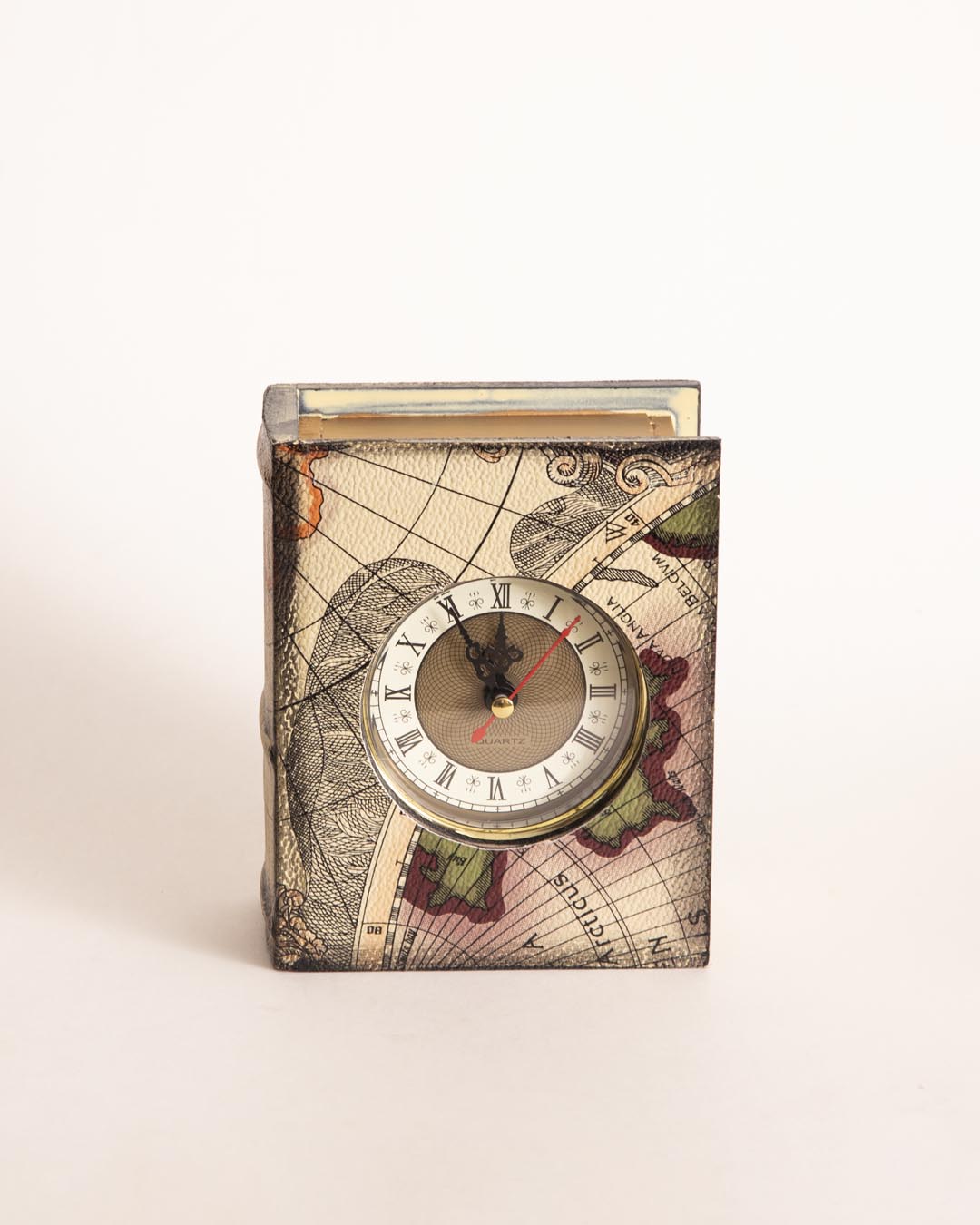 Vintage Map Book Clock 