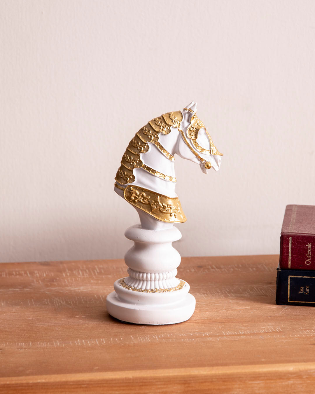 Regal Knight Decorative Chess Piece - White 