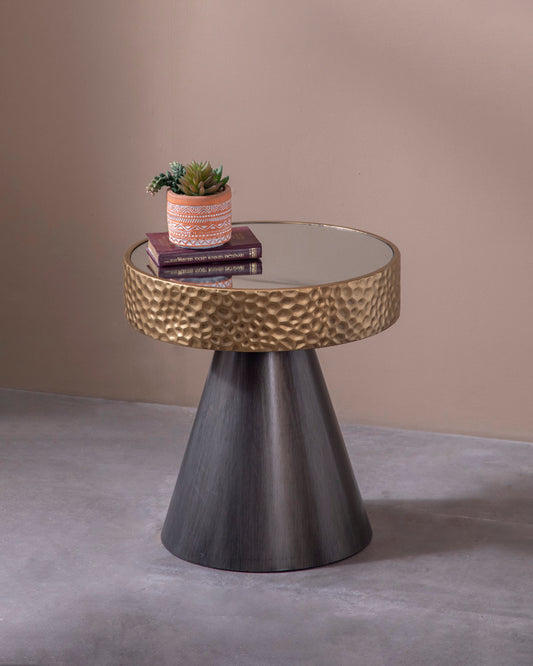 Hammered Conical Base Coffee Table