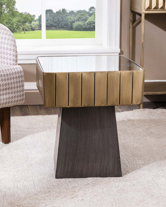 Striped Rim Conical Base Coffee Table