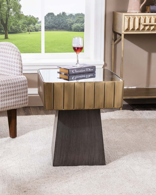 Striped Rim Conical Base Coffee Table
