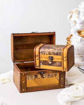 'Secrets of the Gilded Coffer' Vintage Treasure Chest - Set of 2