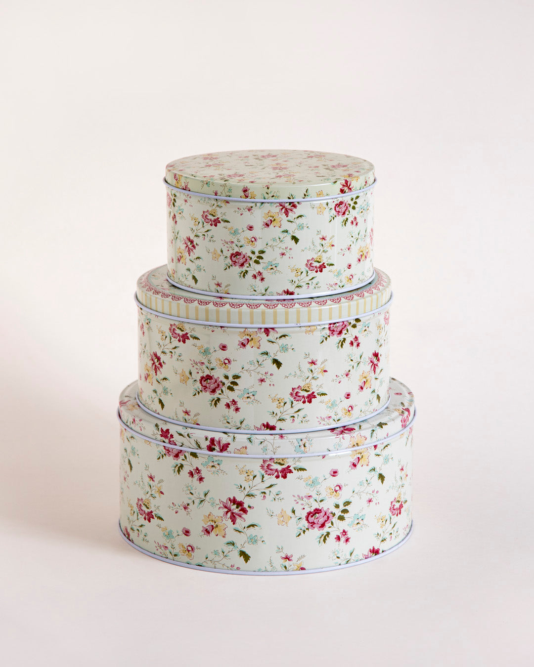 Rose Meadow Round Storage Canister - Set Of 3 
