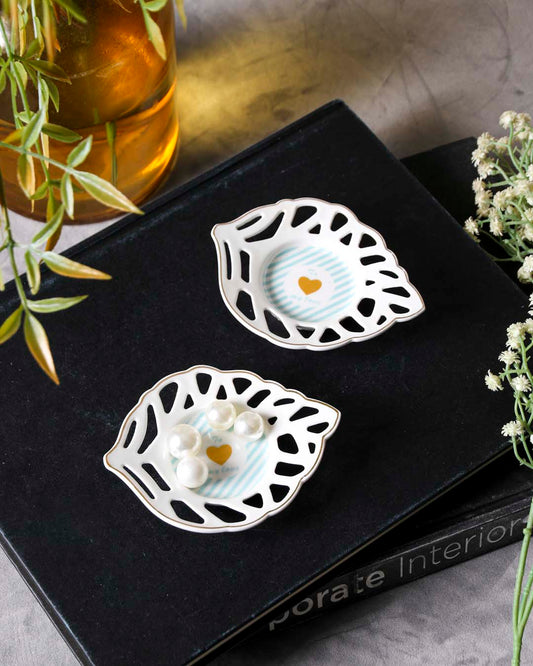 To My Love Leaf Lace Edge Catchall - Set of 2