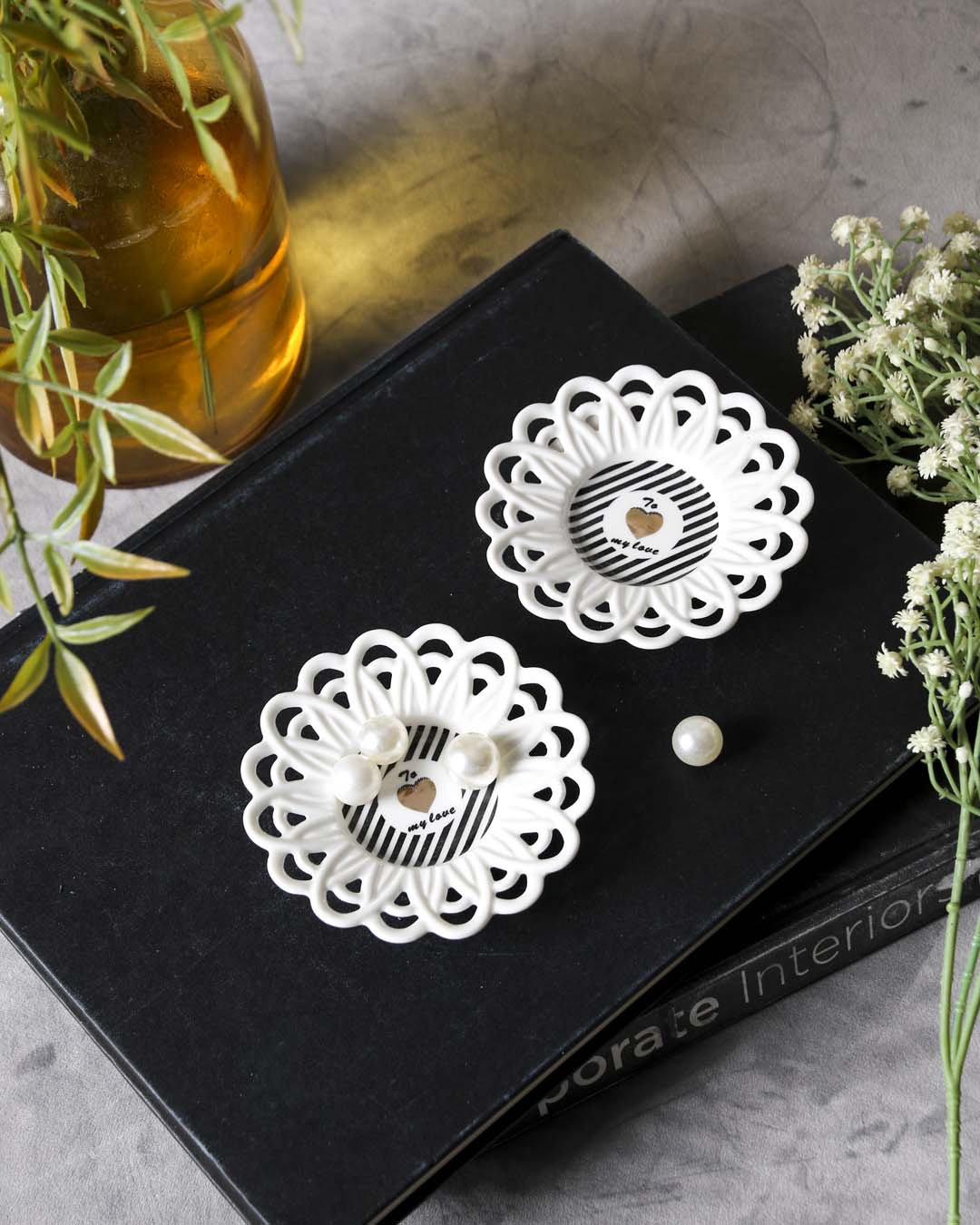 To My Love Lace Edge Catchall - Set of 2 
