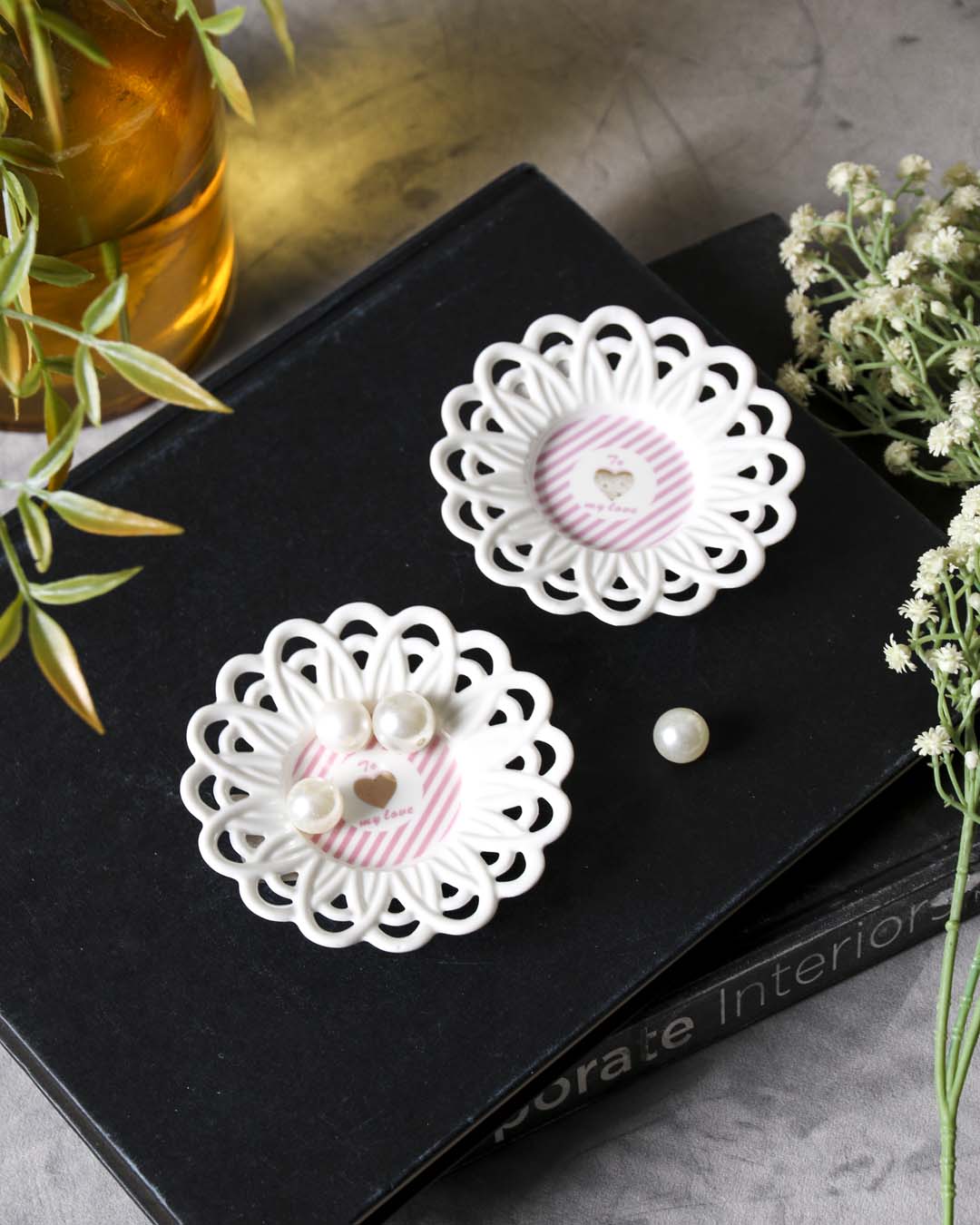 To My Love Lace Edge Catchall - Set of 2 