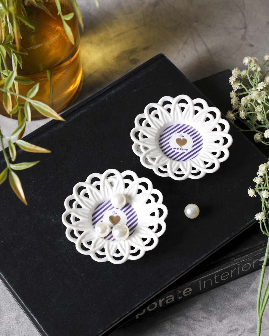 To My Love Lace Edge Catchall - Set of 2 