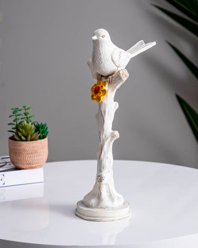 'Solitude Perched' Bird on Pedestal - Set of 2