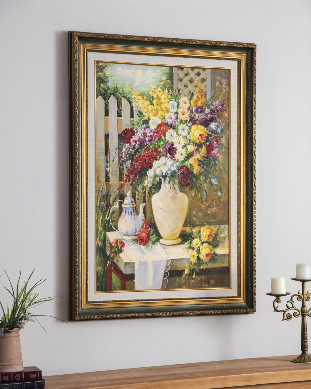 'Vibrant Floral' Hand made Oil Painting - 34x46 Inch 