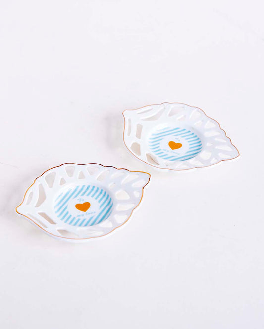 To My Love Leaf Lace Edge Catchall - Set of 2