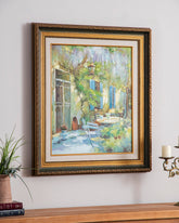 'Backyard Garden' Handmade Oil Painting - 28x32 Inch 