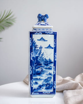 'The Landscape' Elongated Square Decorative Jar