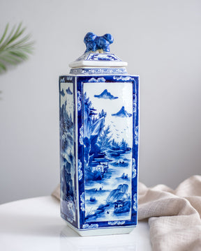 'The Landscape' Elongated Square Decorative Jar