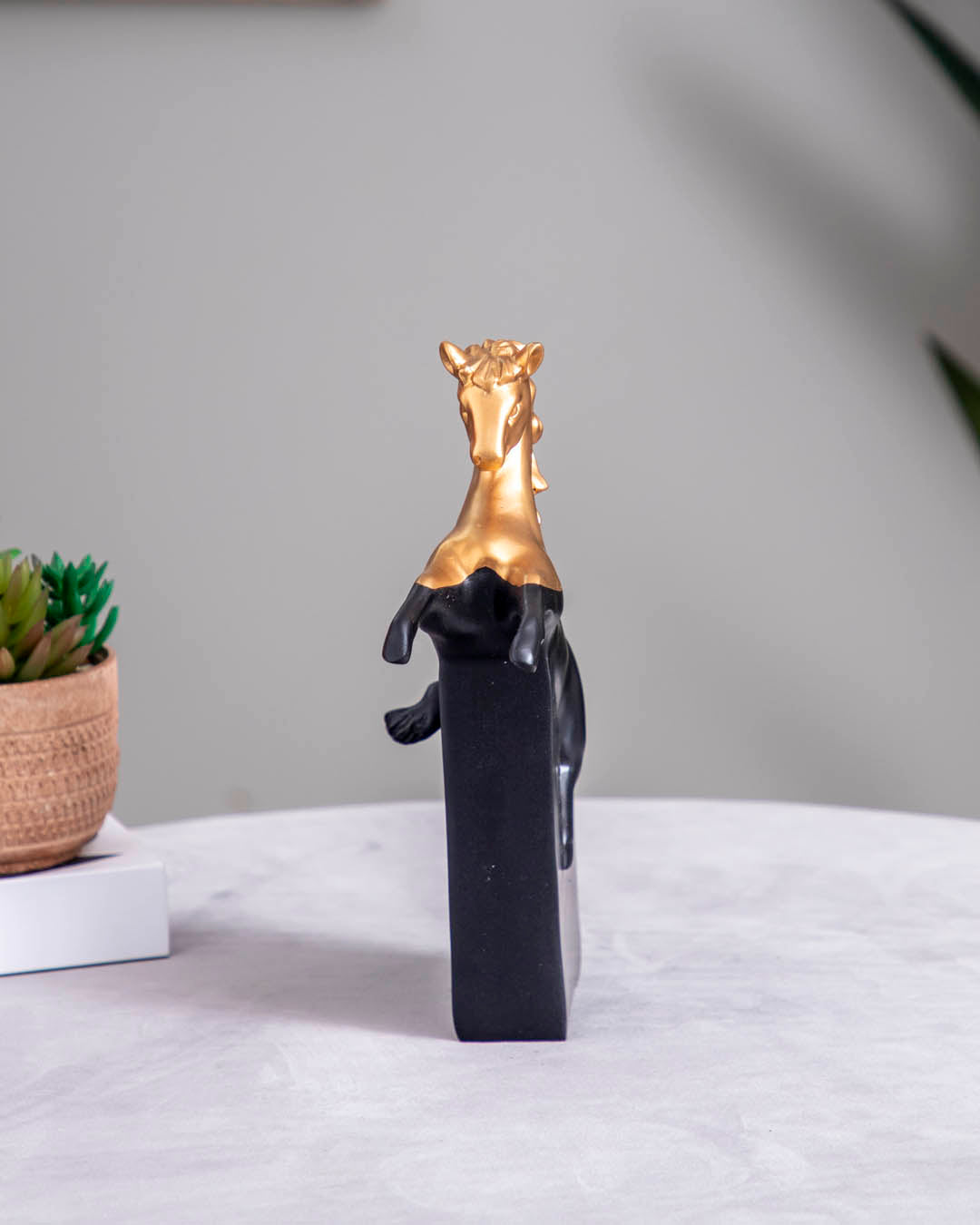'Galloping Grace' Gold & Black Horse Figurine - The Decor Kart