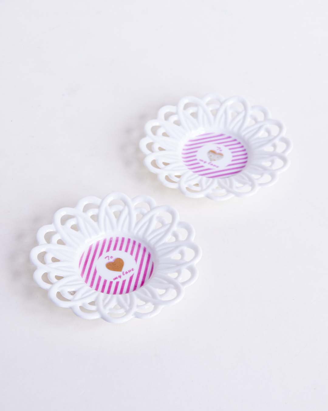 To My Love Lace Edge Catchall - Set of 2 