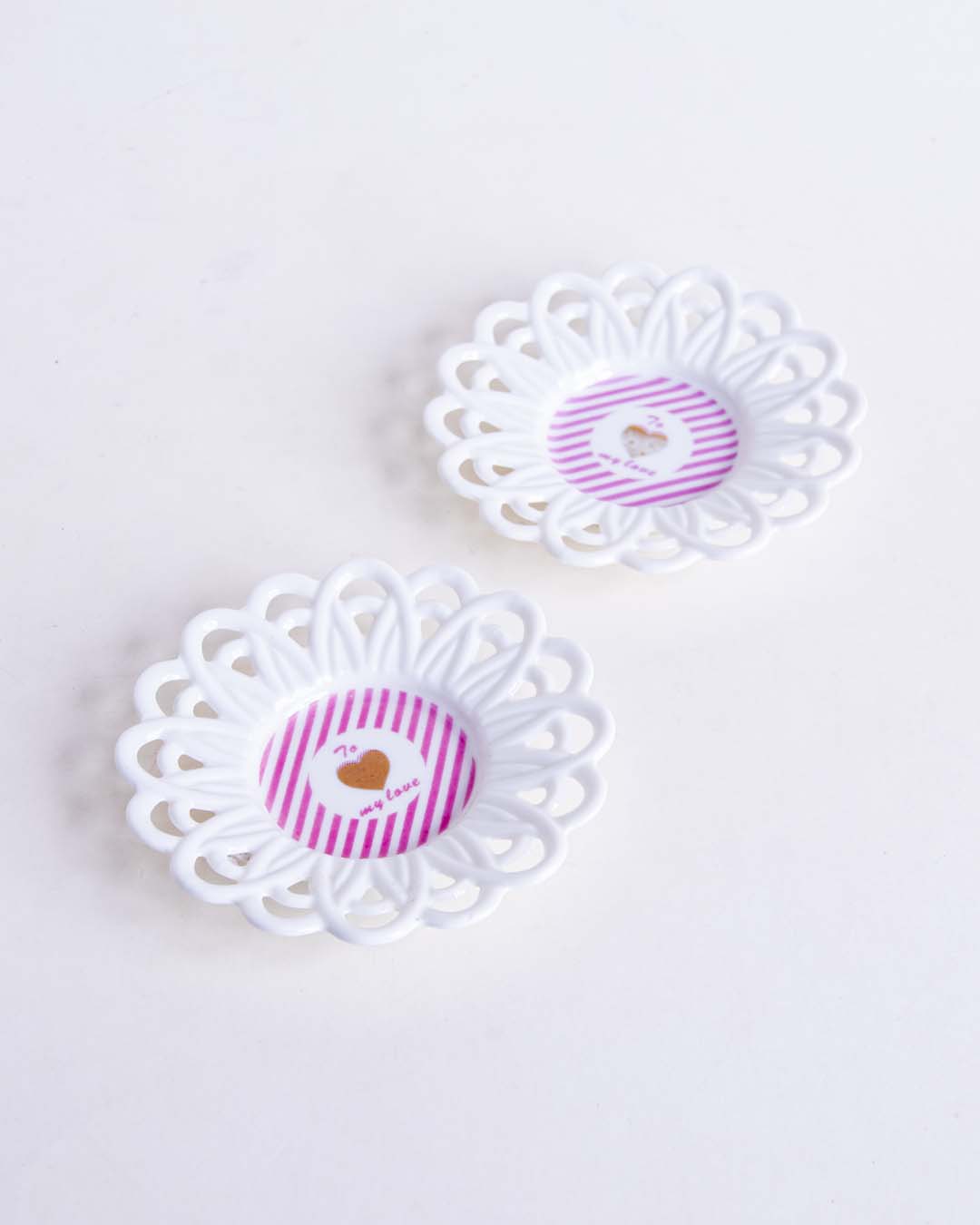 To My Love Lace Edge Catchall - Set of 2 