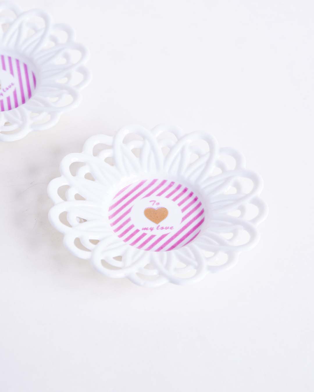 To My Love Lace Edge Catchall - Set of 2 