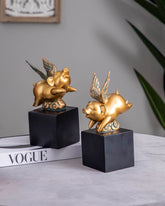 Flying Piggy Figurine - Set of 2