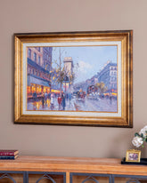 'Enchance Cityscape' Handmade Oil Painting - 34x46 Inch 