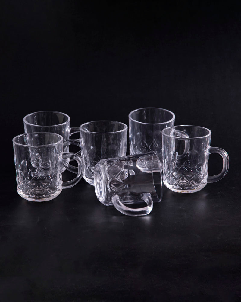 Transparent Bliss Glass Cup - Set Of 6