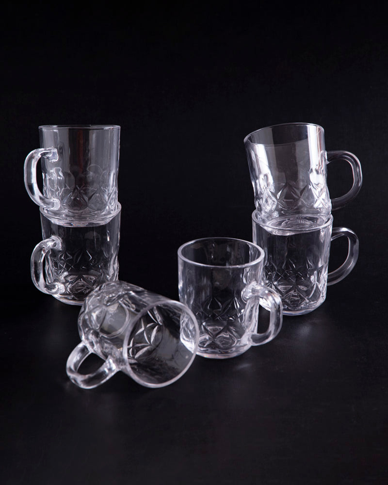 Transparent Bliss Glass Cup - Set Of 6 