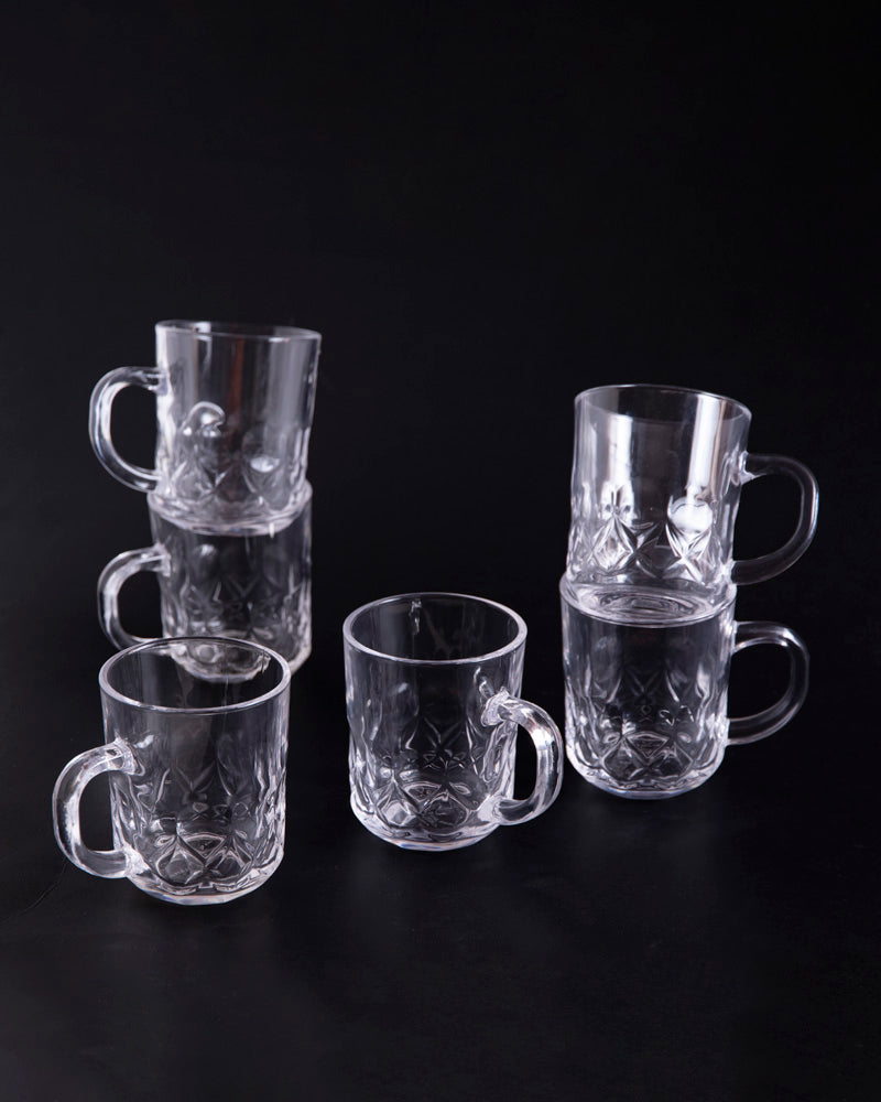 Transparent Bliss Glass Cup - Set Of 6 
