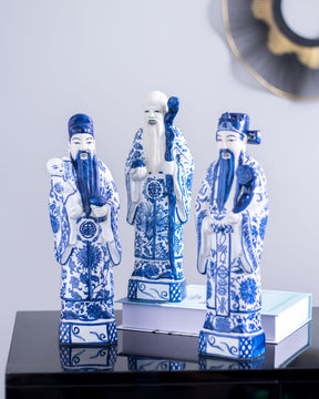 'The Three Star Gods' Porcelain Sculptures - Set of 3