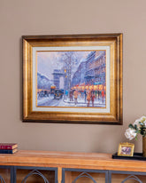 'Paris Winter Season' Handmade Oil Painting - 28x32 Inch 