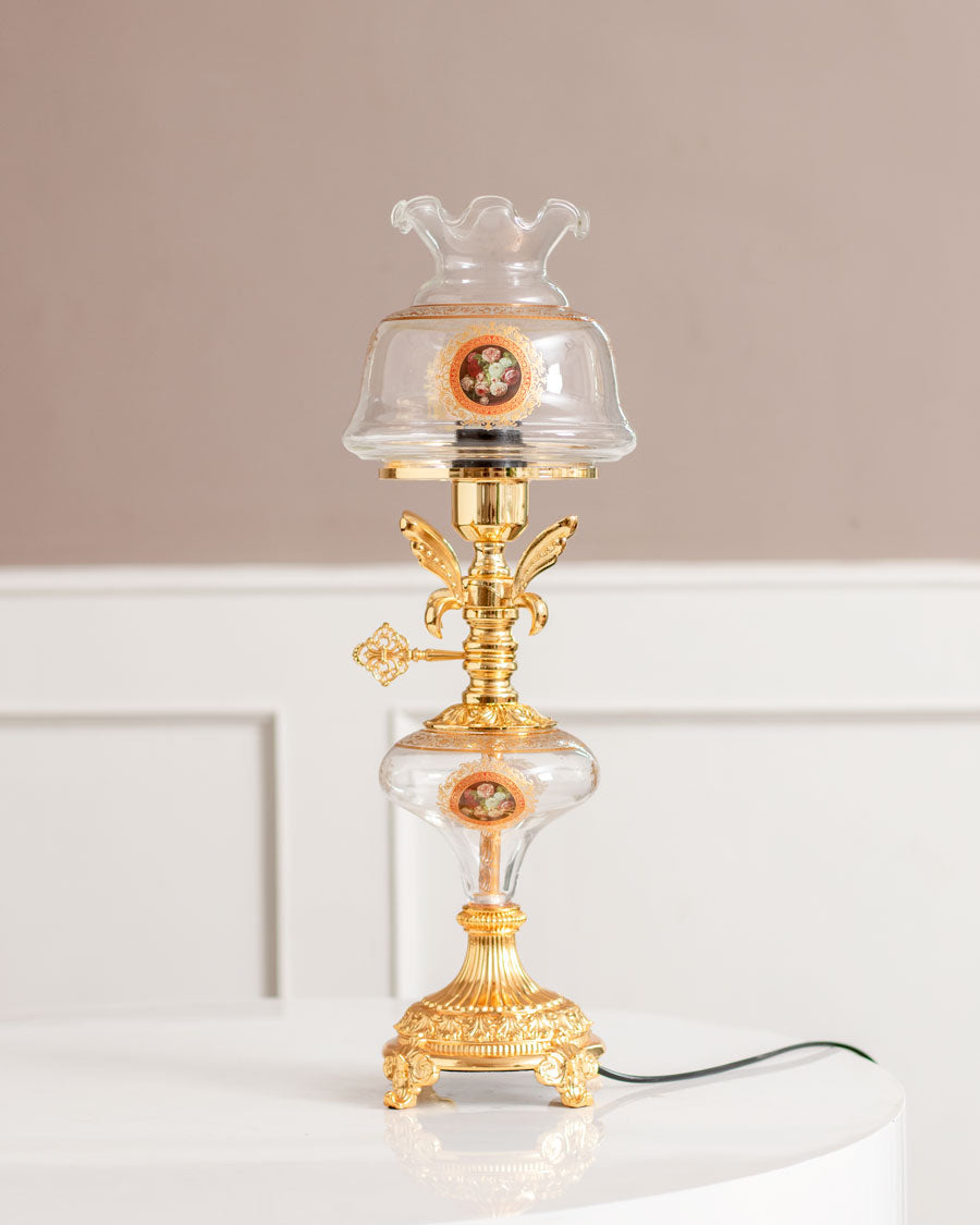 Niloufer Antique Lantern Style Lamp - Clear White - The Decor Kart 