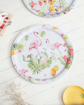 'Flamingo' Round Serving Tray- set of 2 - The Decor Kart 