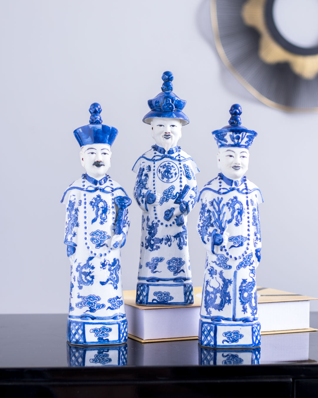'The Qing Emperors' Porcelain Sculptures - Set of 3
