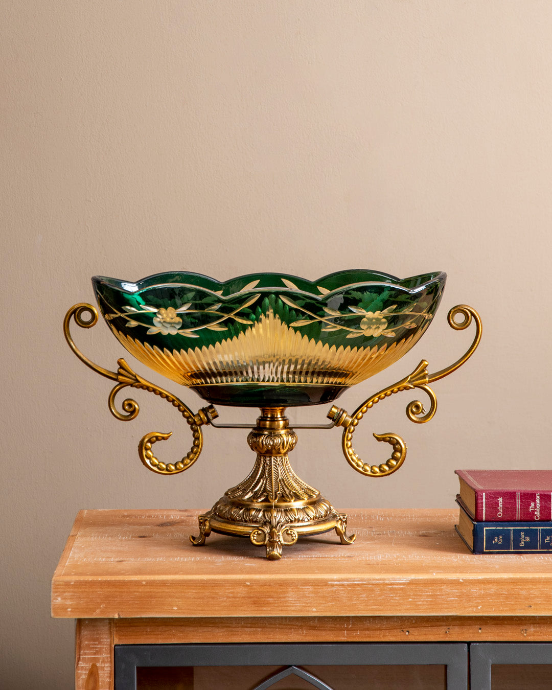 Imperial Green Decorative Glass Bowl 