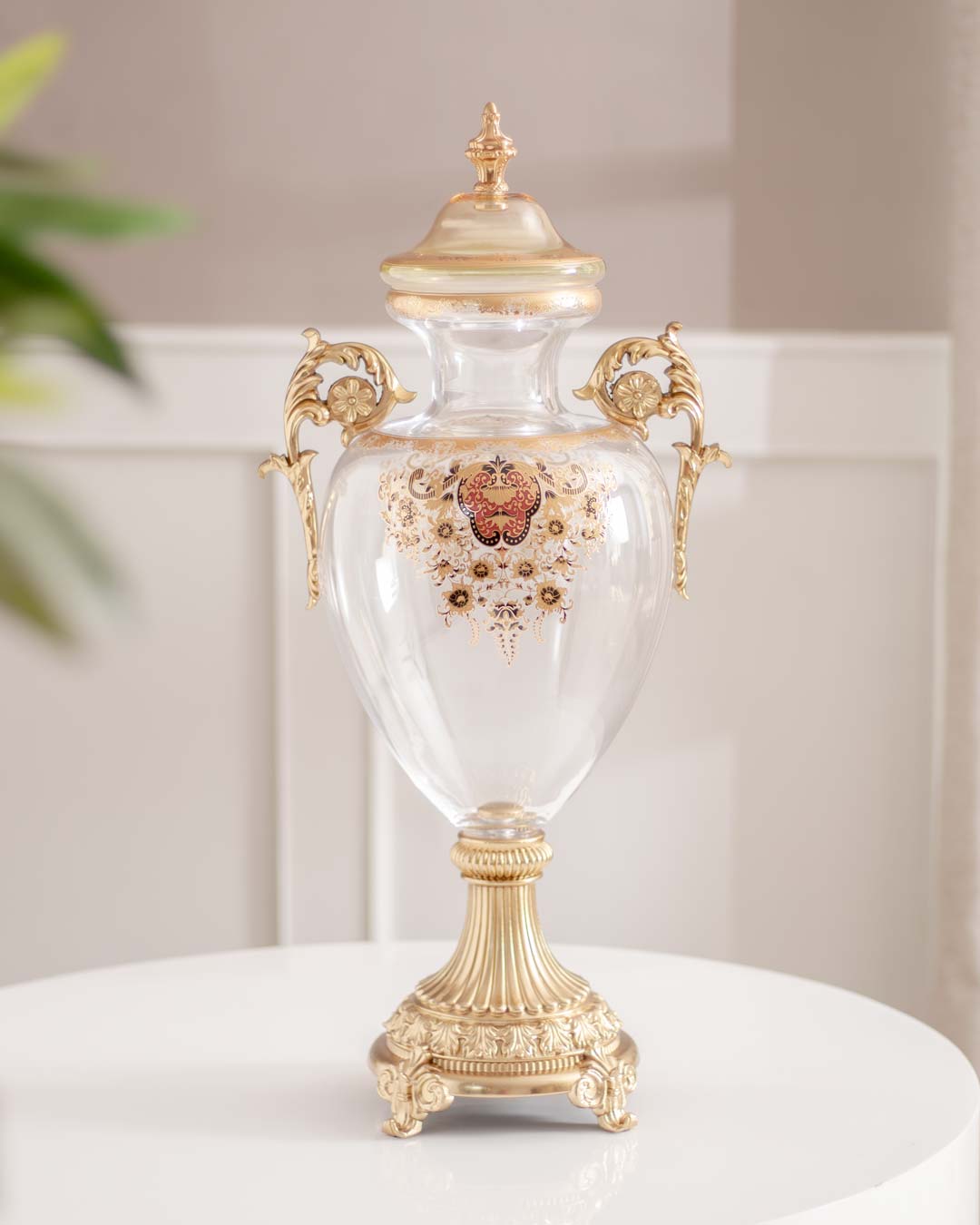 Villeroy Decorative Lidded Vase - Clear White