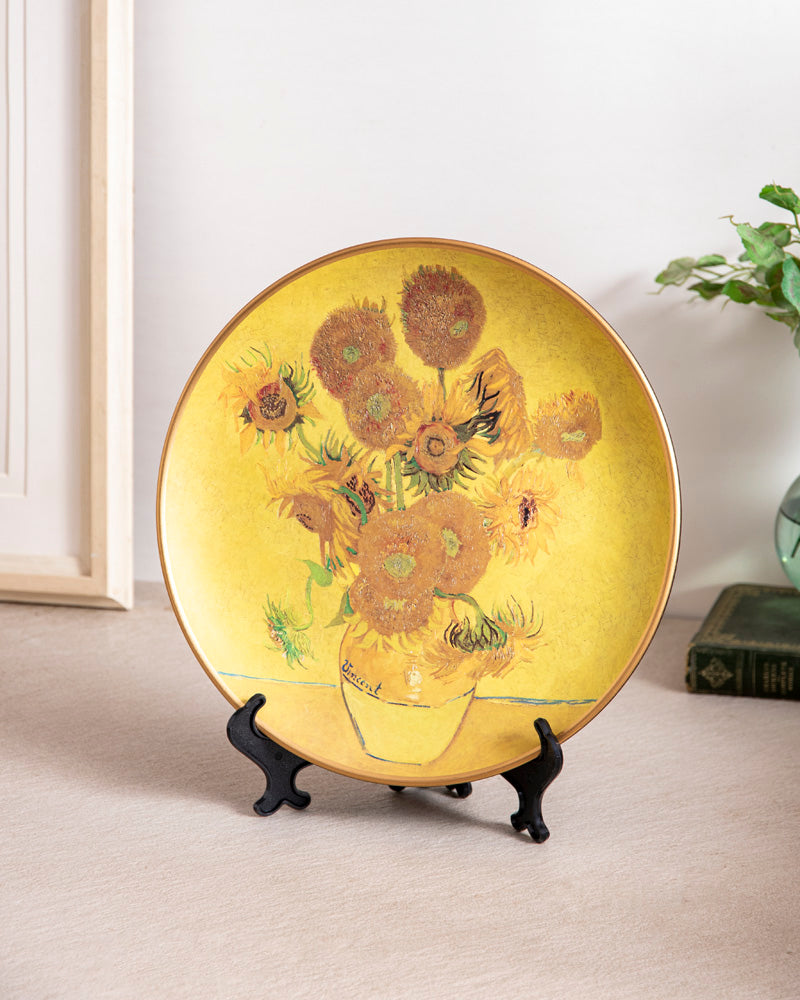 Vincent Van Gogh 'Sunflower' Oil Painting Decorative Plate - 10" 