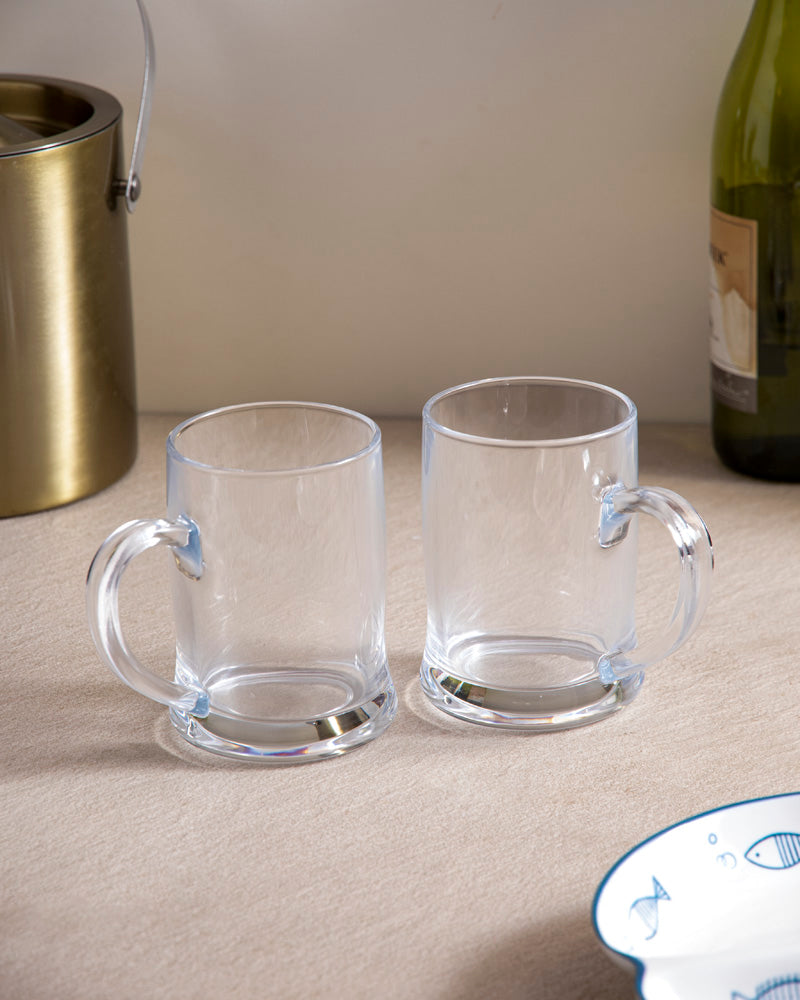 Faceted Radiance Clear Glass Mug - Set of 2 