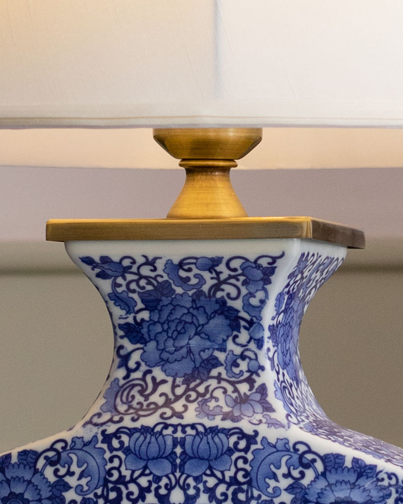'Nestle' Fan Shape Porcelain Vase Table Lamp